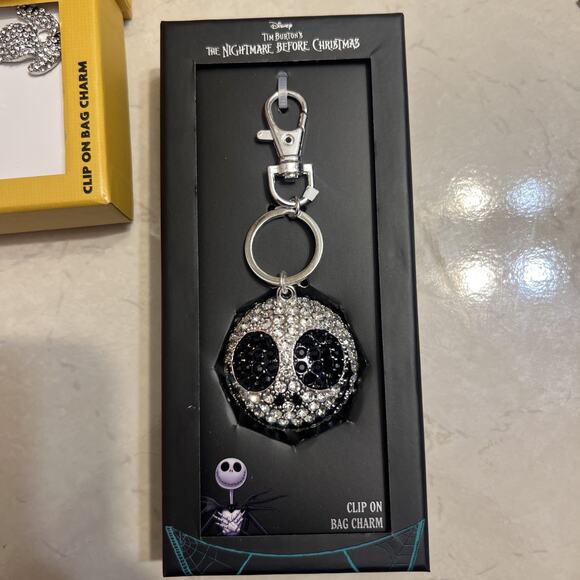 Disney Accessories - Nightmare Before Christmas Jack Skellington Disney Bling Head Bag Charm Keychain